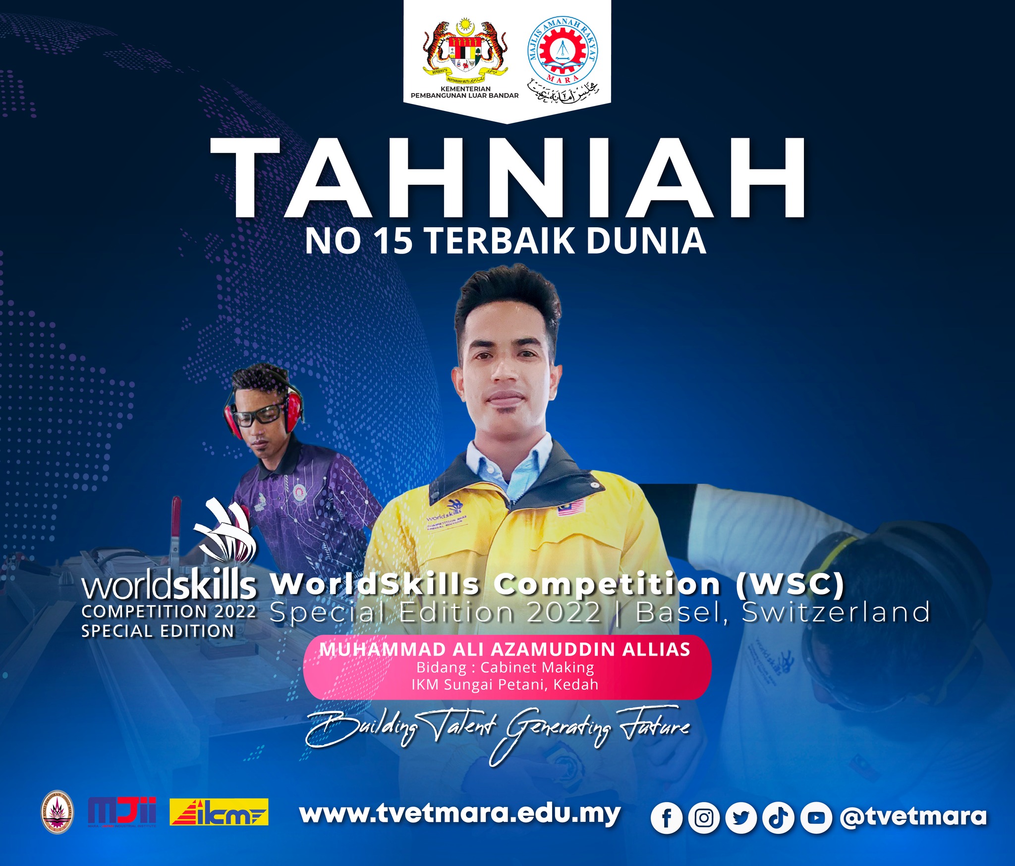 TAHNIAH ALI, NO 15 TERBAIK DUNIA !!